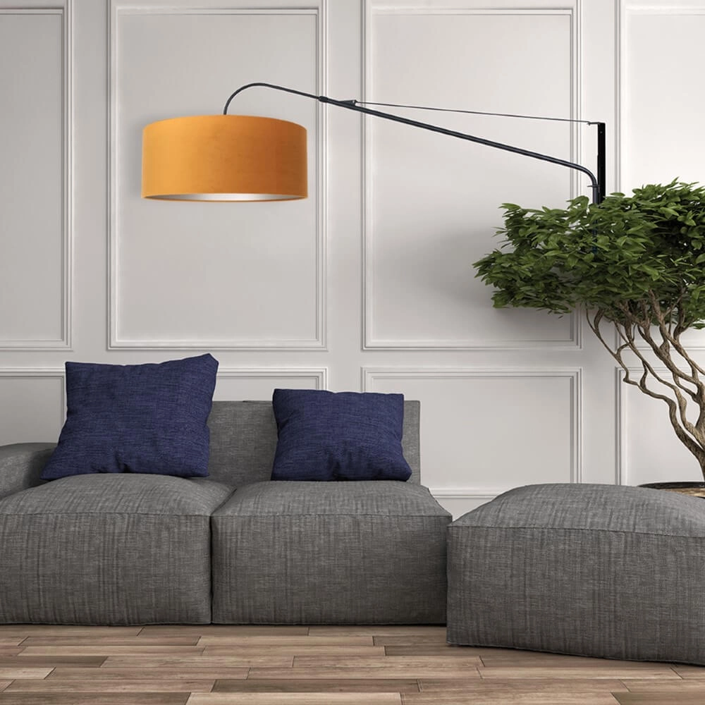 Black wall lamp Elegant Classy with gold velvet Steinhauer 8712746146059