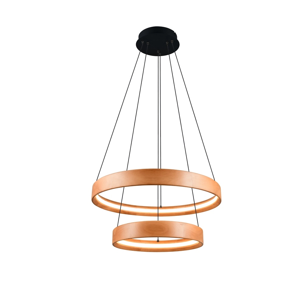 Design pendant lamp Lynwood wood Ø 60cm