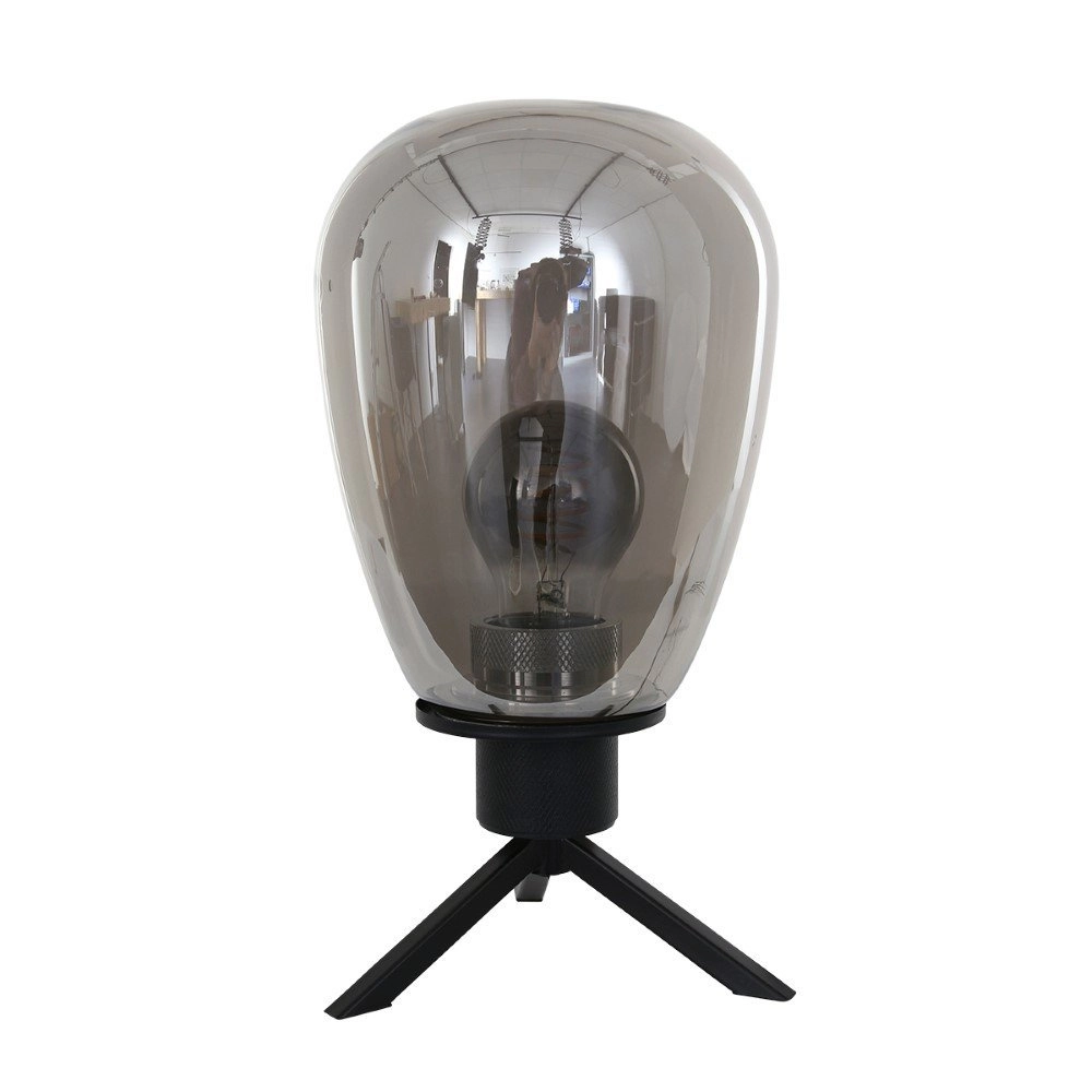 Glass table lamp Reflexion 15cm black with smoke glass Steinhauer 8712746132618