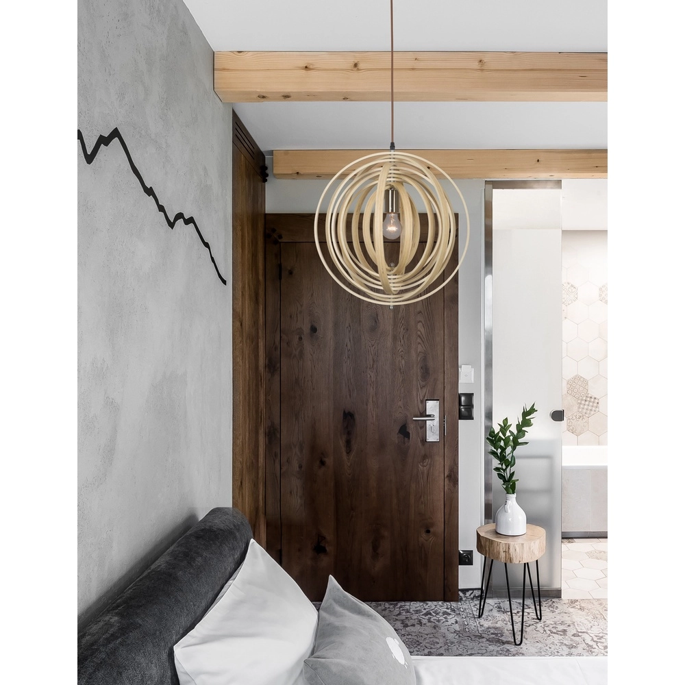 Modern pendant lamp Asco wood Ø 43cm Lyora 5212017424945