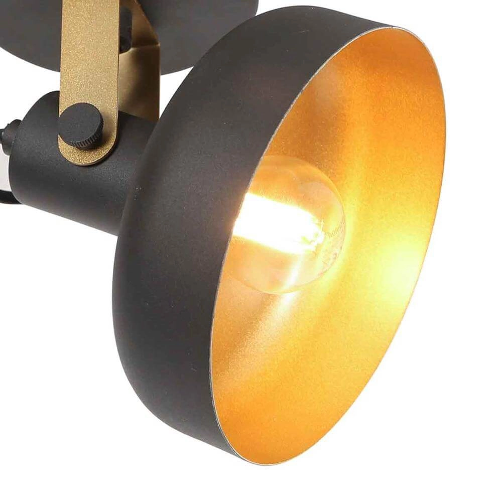 Wall lamp Prato black with gold Steinhauer 8712746176377
