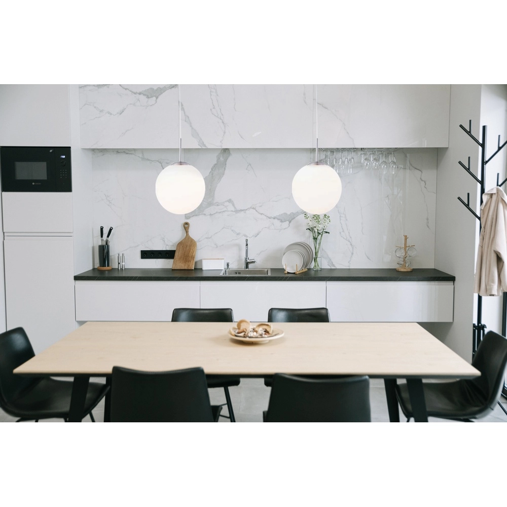 Design pendant lamp Balla nickel with white Ø 30cm Globo 9007371129416