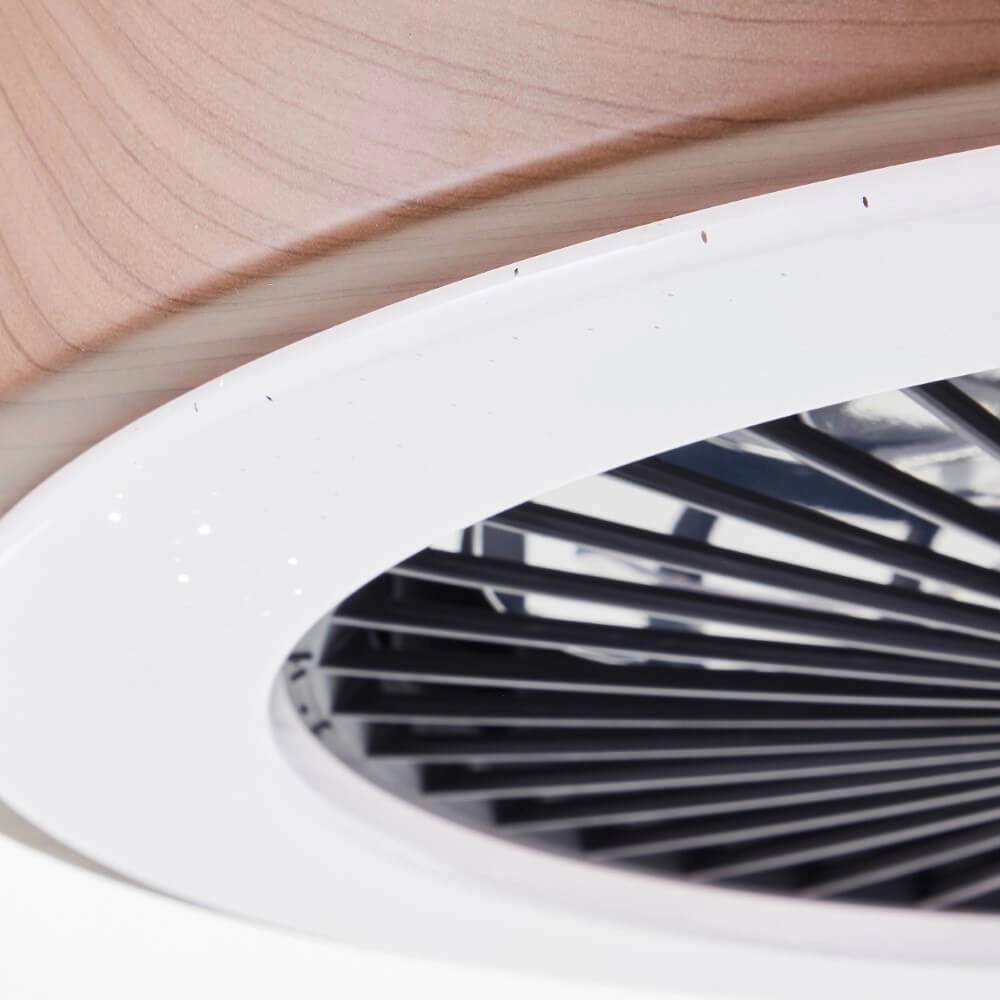 Black fan Slimline with wooden edge Brilliant 4004353435867