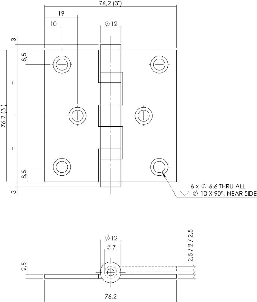 Ball bearing hinge Rotura straight stainless steel up to 50kg Intersteel 8714186039939