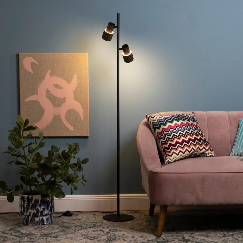 Design floor lamp Cadiz black with bronze Brilliant 4004353446924