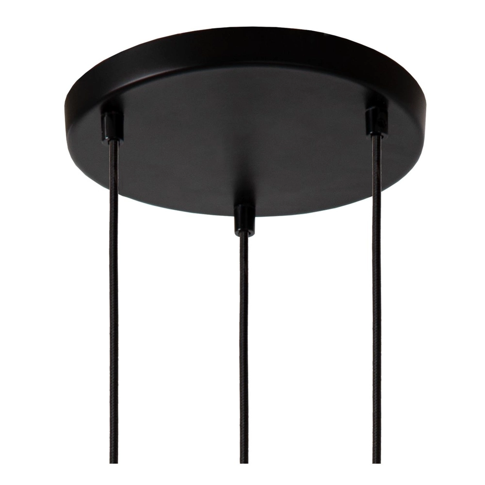 Round pendant lamp Medine 3-light black with opal Lucide 5411212460981