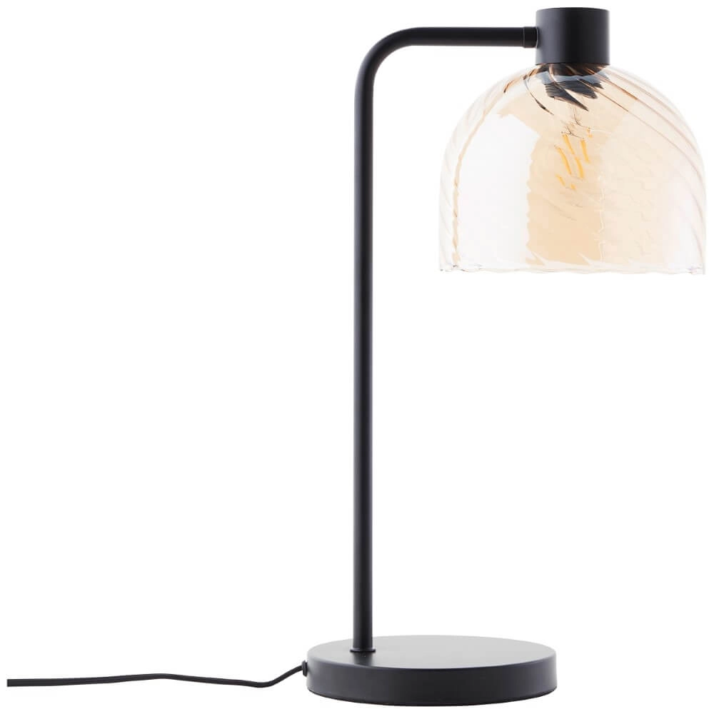 Table lamp Casto black with amber glass Brilliant 4004353446832