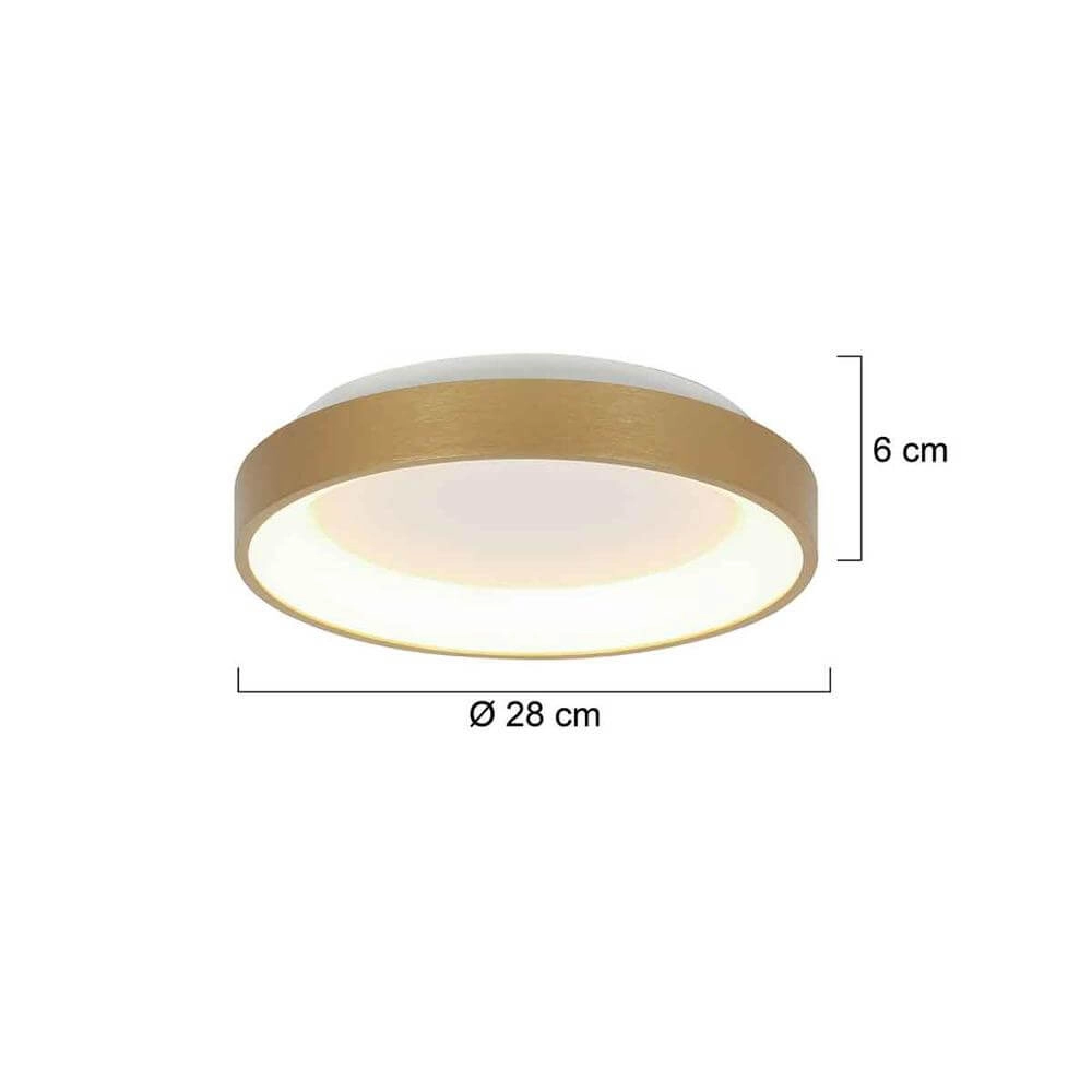 Ceiling lamp Ringlede design gold Ø 28cm Steinhauer 8712746171921