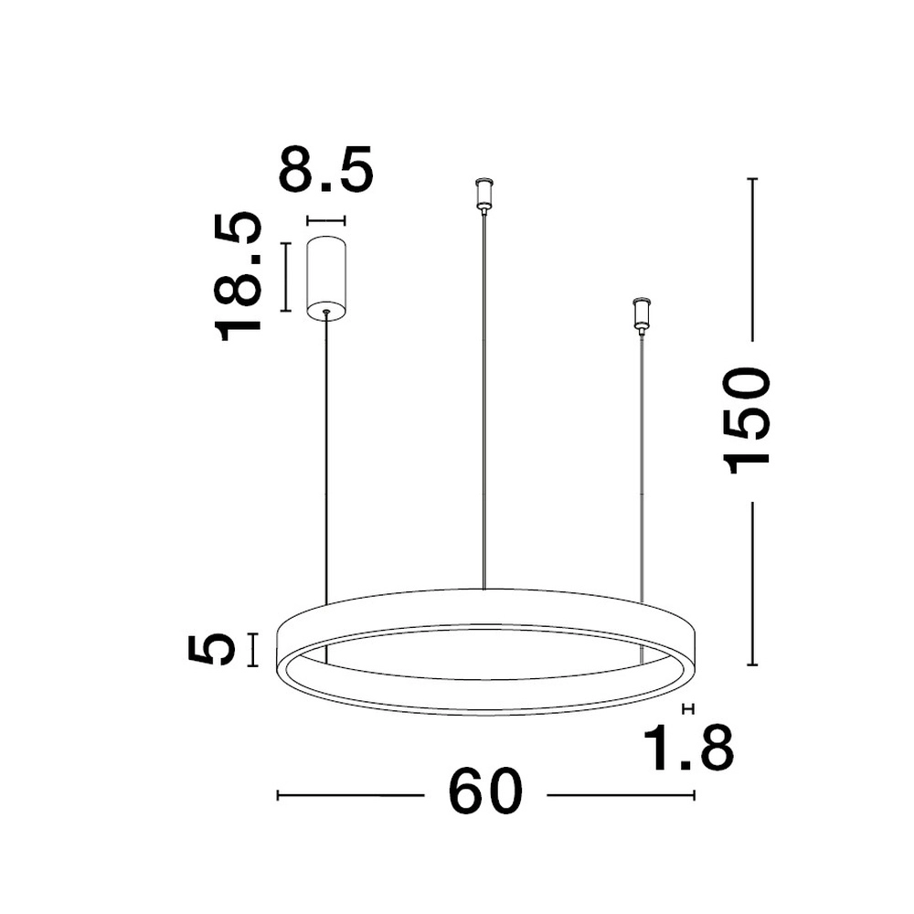 Design pendant lamp Elowen white Ø 60cm Lyora 5212017439048