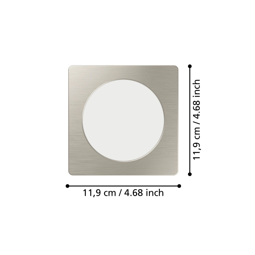 Recessed lamp Fueva 6 Square - Stainless Steel - 11.9x11.9cm Eglo 9008606330874