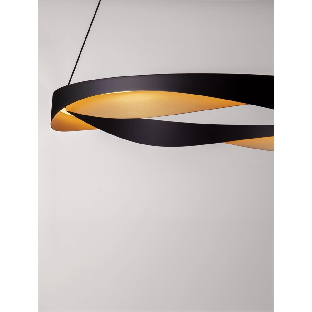 Pendant lamp Radon Ø 65cm black with gold Lyora 5212017452504