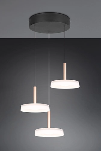 3-light LED pendant light Celeste white glass Trio 4017807627398