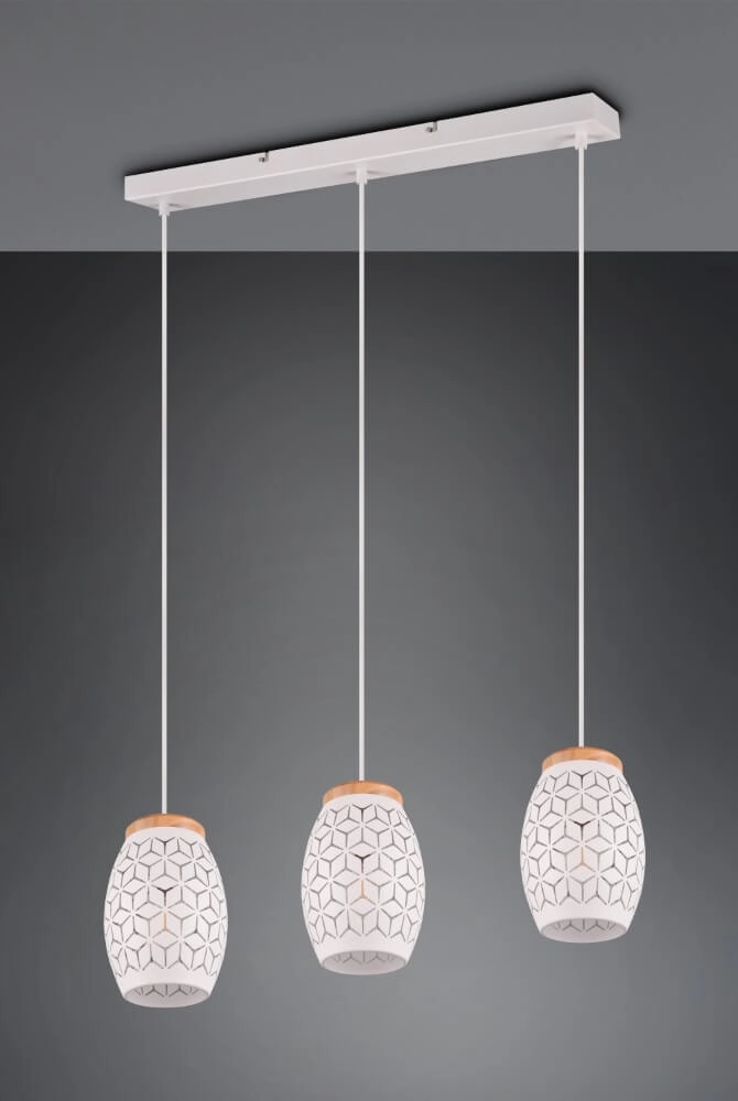 White pendant lamp Bidar 3-light Trio 4017807574920