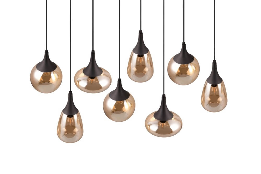 8-light pendant lamp Lumina with amber glass Trio 4017807577679