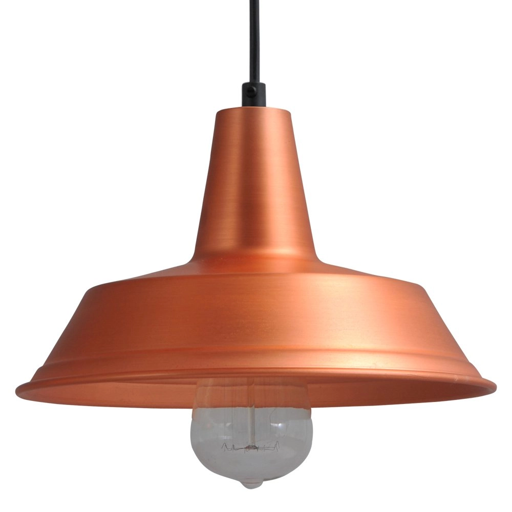 Pendant lamp Industria 25 red copper with black