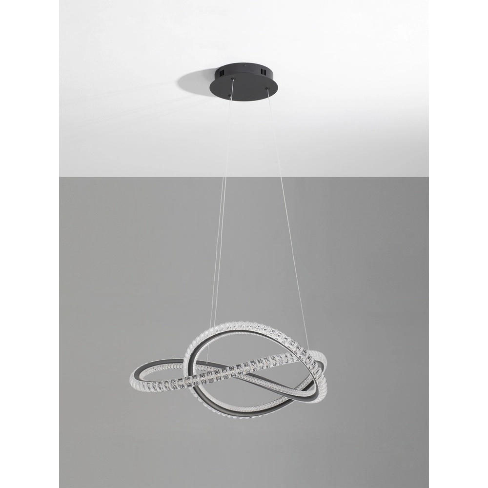 Design pendant lamp Ginevra black Ø 58cm Lyora 5212017433473