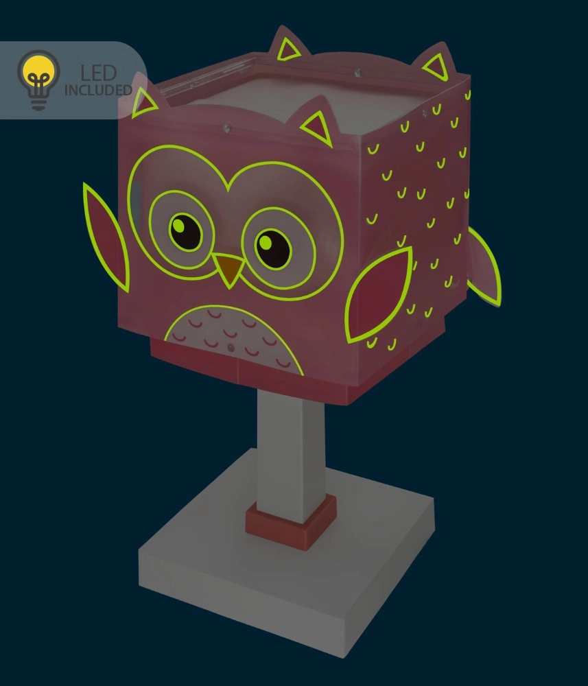 Children's room table lamp Owl pink Dalber 8420406002538