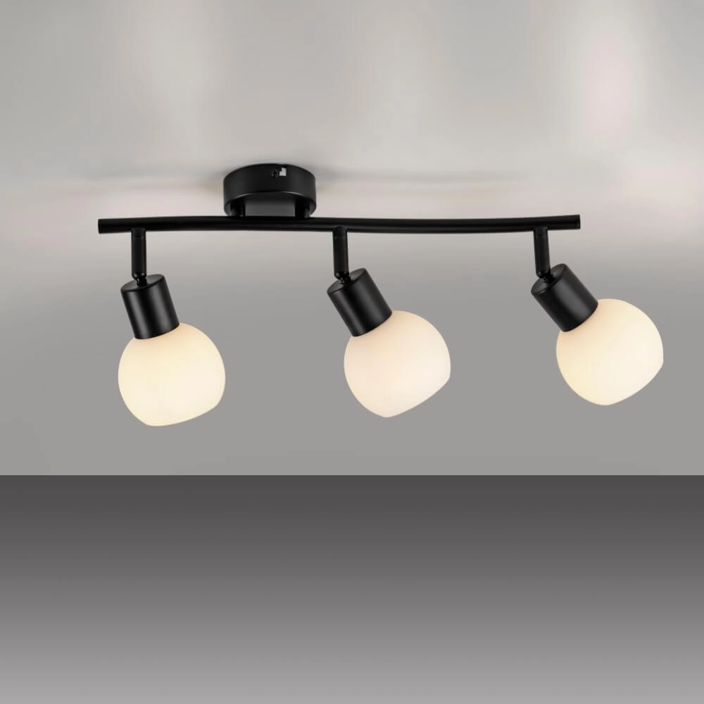 Black ceiling lamp Loki 3-light Just Light 4043689000776