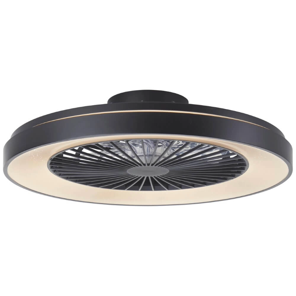 Black ceiling fan Mazzaro with RGB lamp - 58cm Brilliant 4004353441202