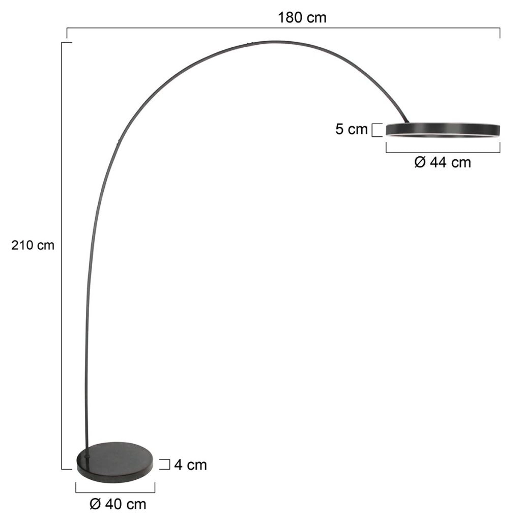 Modern arc lamp Luna-Arc Black Steinhauer 8712746180190