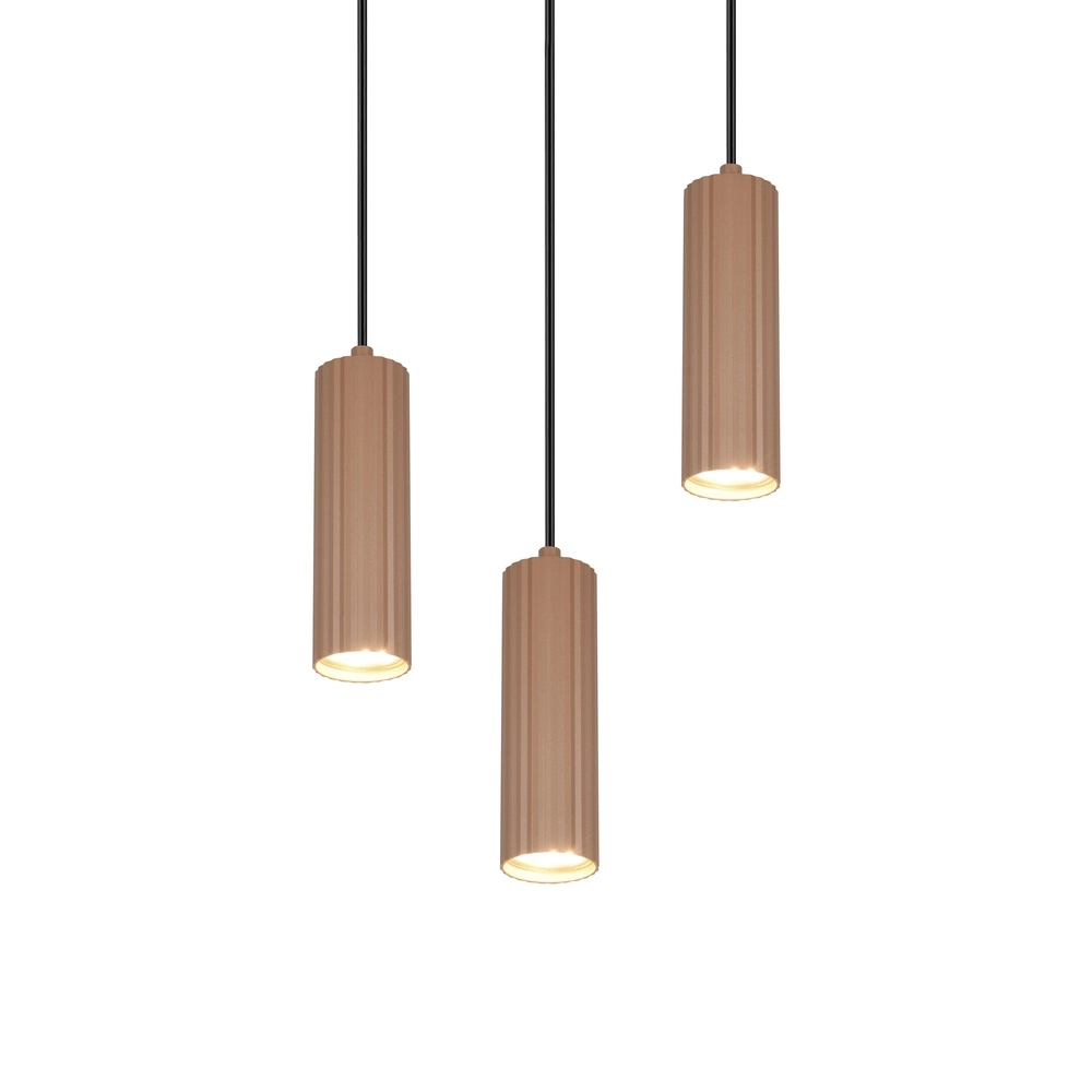 Pendant lamp Soka 3-light mocha brown Trio 4017807670172