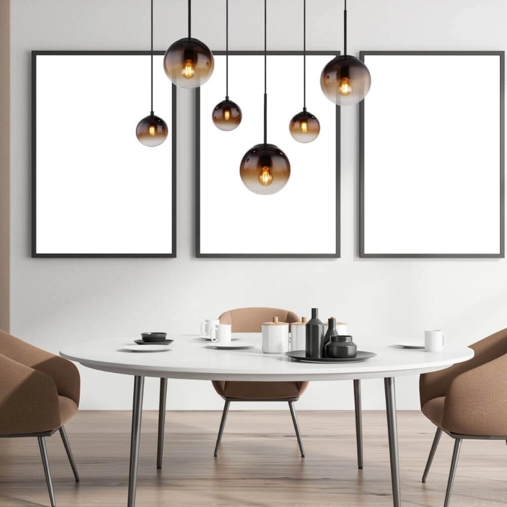 Black pendant lamp Hallie with unique glass Globo 9007371445929