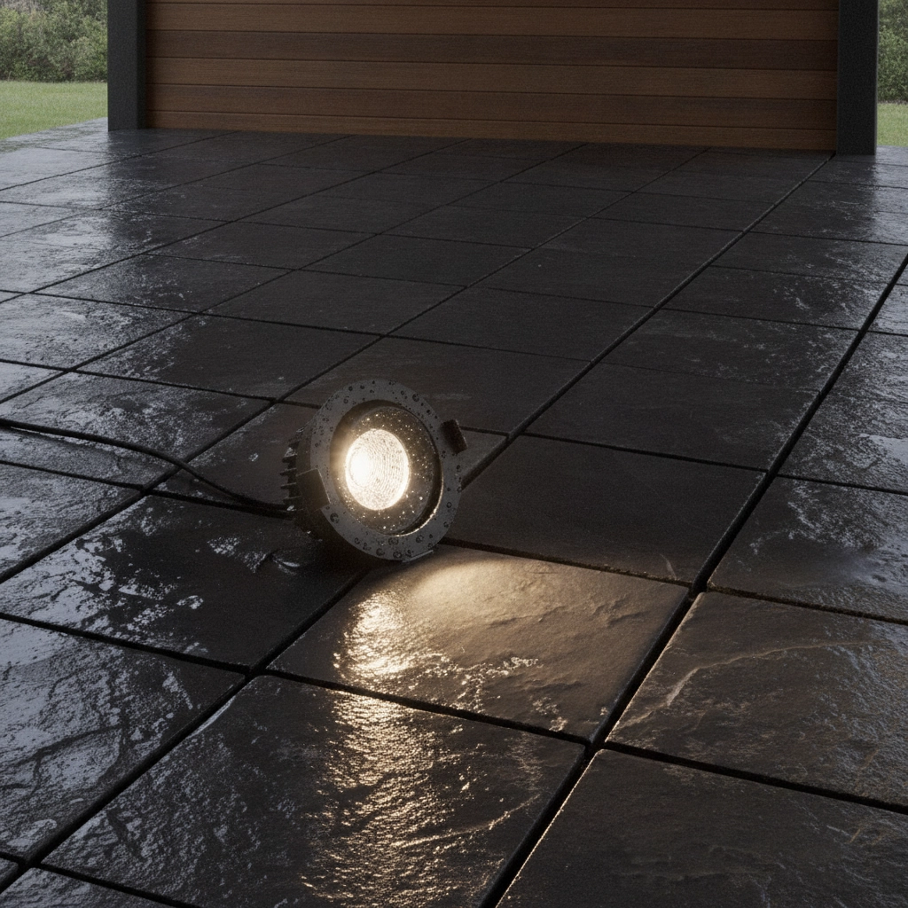 Black recessed spotlight Blade Ø 9cm orientable