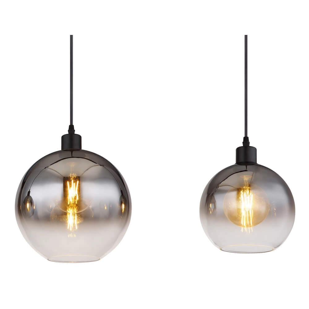 Black pendant lamp Newcastle Sphere Smoke Glass 3-lights Globo 9007371452798