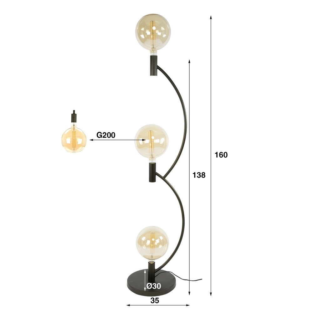 3-light floor lamp Arcus Lyora 8716803512993