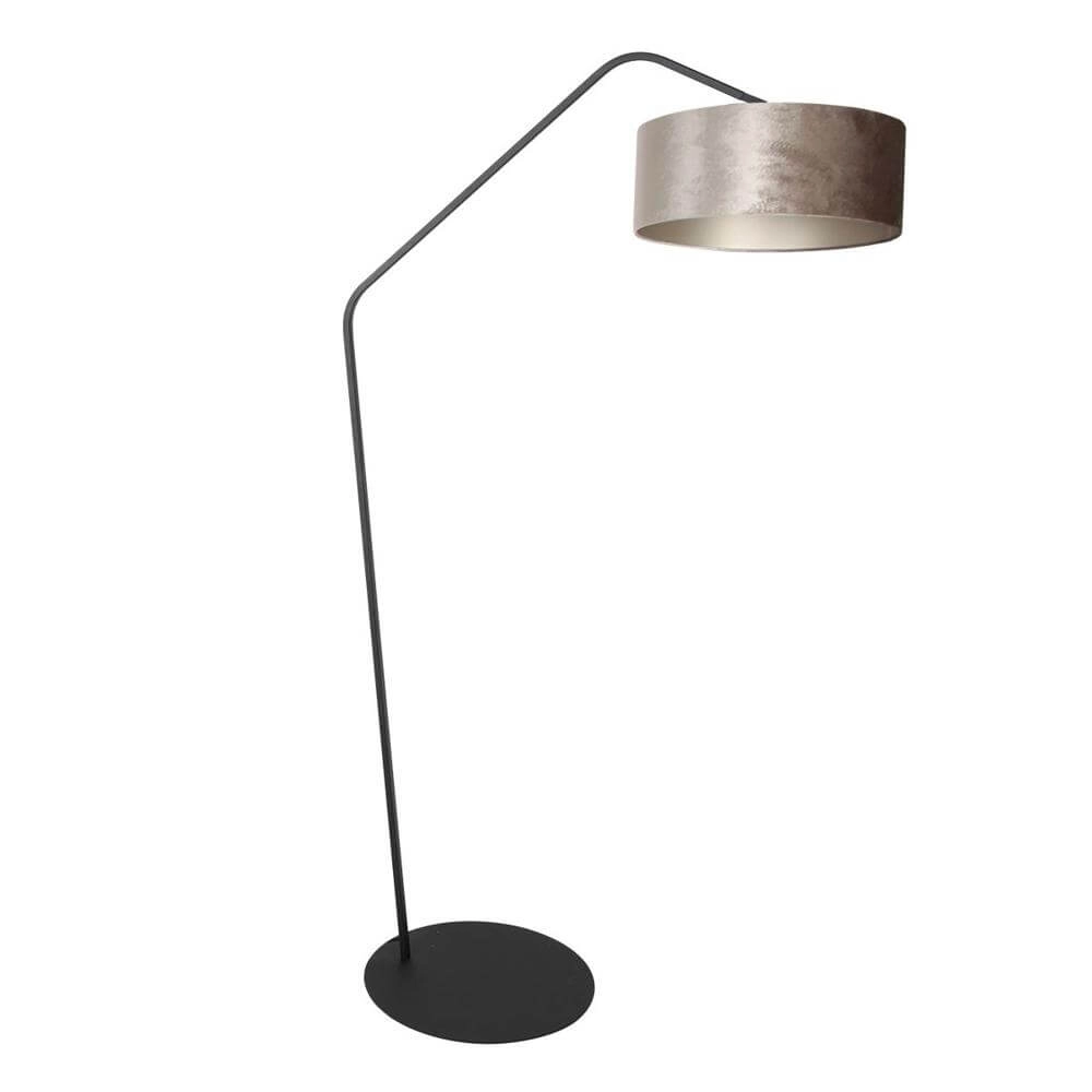 Floor lamp Zig-Zag black with grey shade Ø 40cm