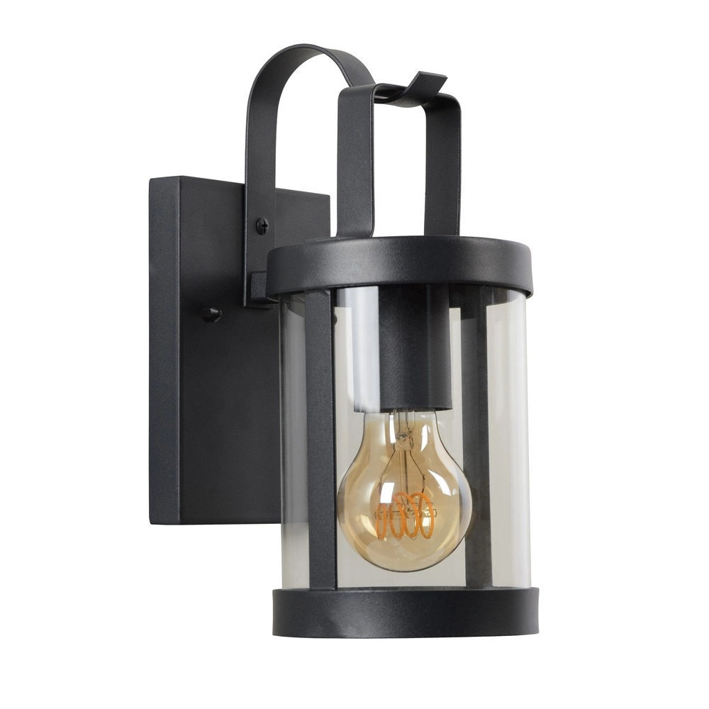 Black wall lamp Lindelo IP23
