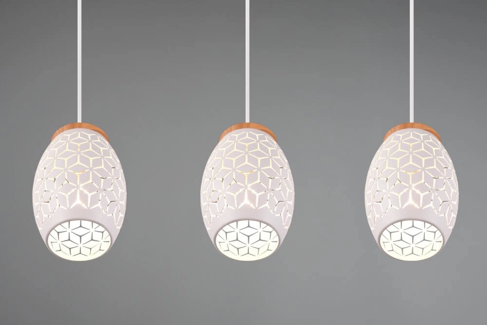White pendant lamp Bidar 3-light Trio 4017807574920