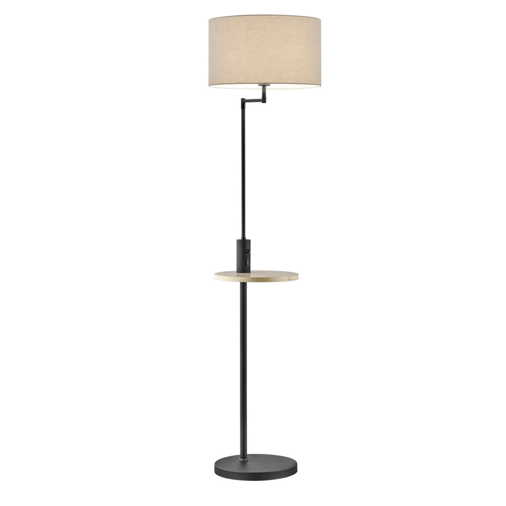 Reading lamp Claas Table black with wood brown and gray