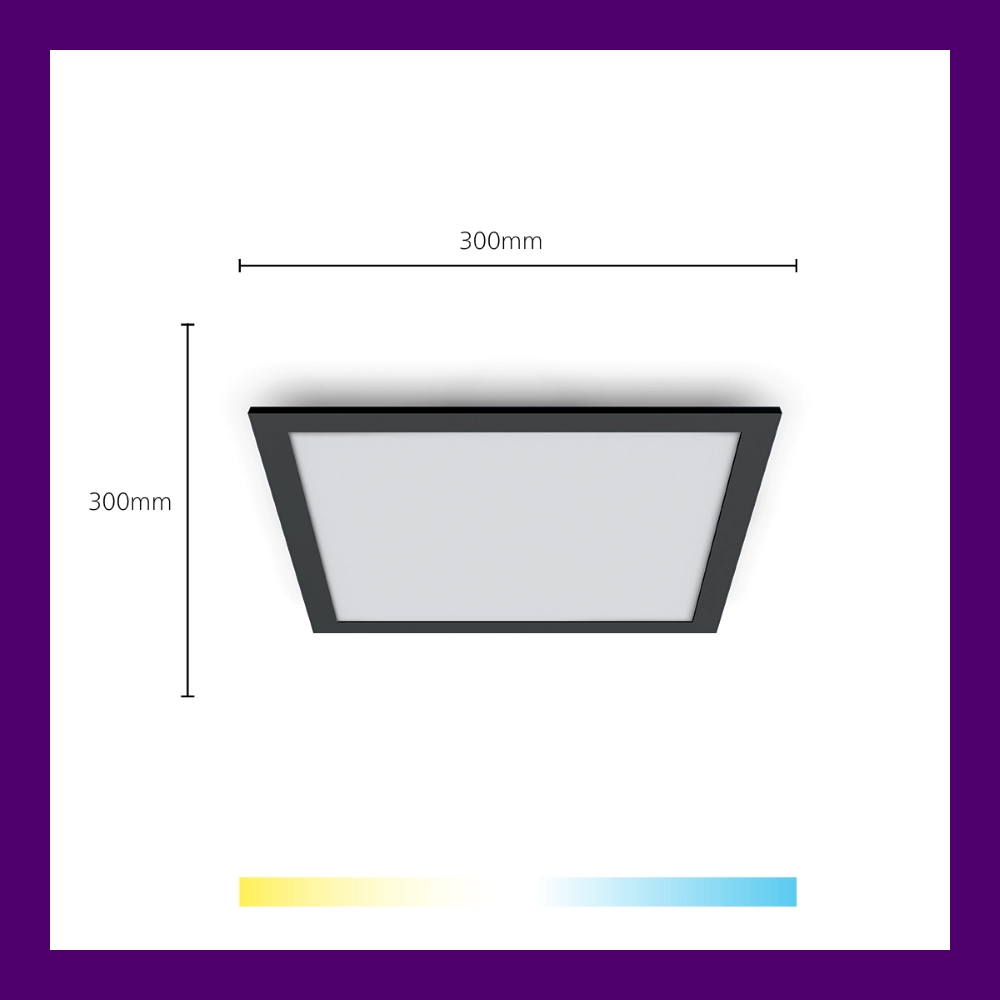 Ceiling light Panel black - 12W WiZ 8719514554917