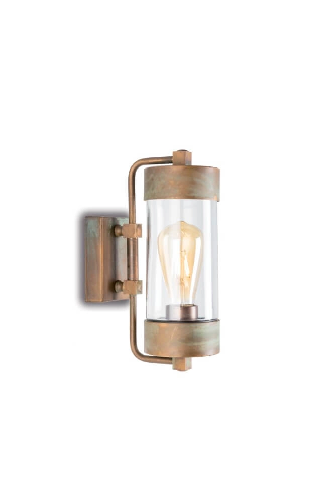 Country wall lamp Silindar aged brass