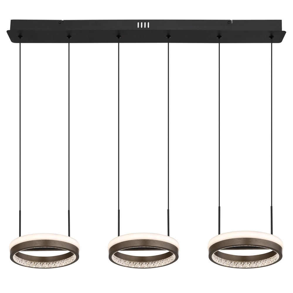 Design pendant lamp Della black 3-lights Globo 9007371462742