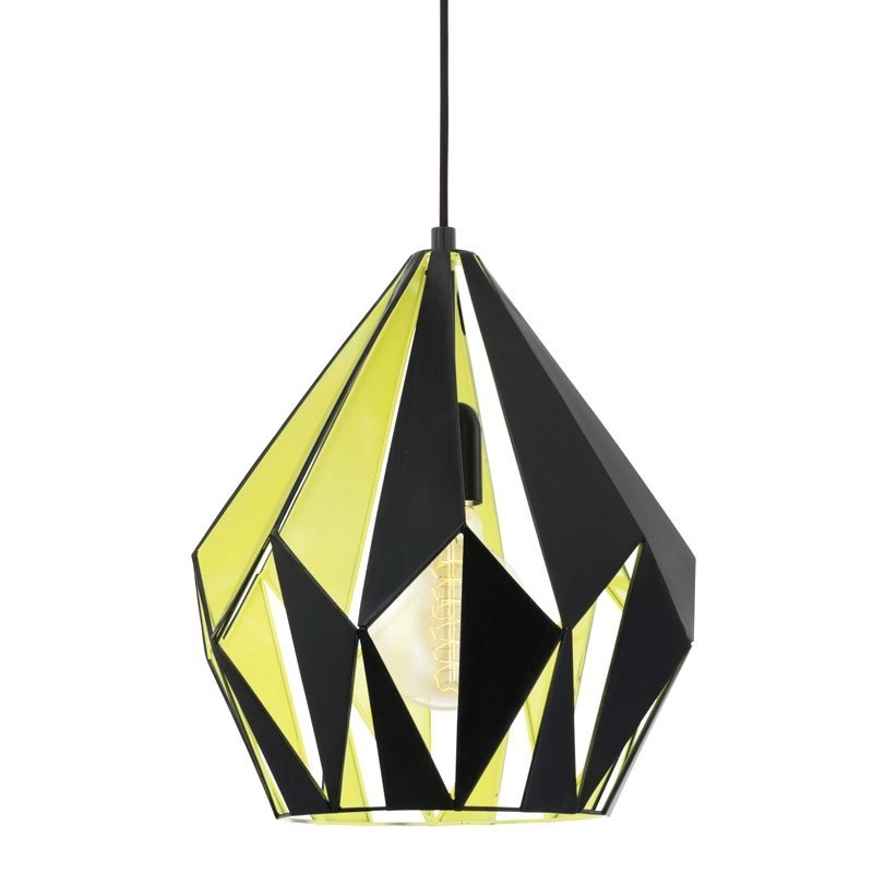 Pendant lamp Carlton 1 31cm black with green copper