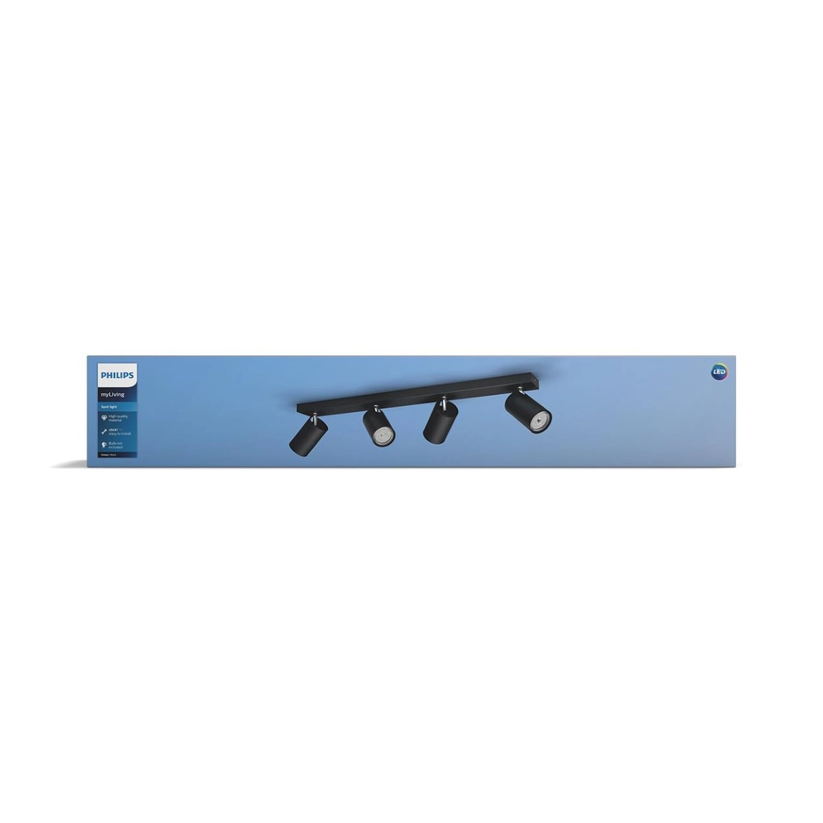 Spot lamp Kosipo 4-light black Philips 8718696164945