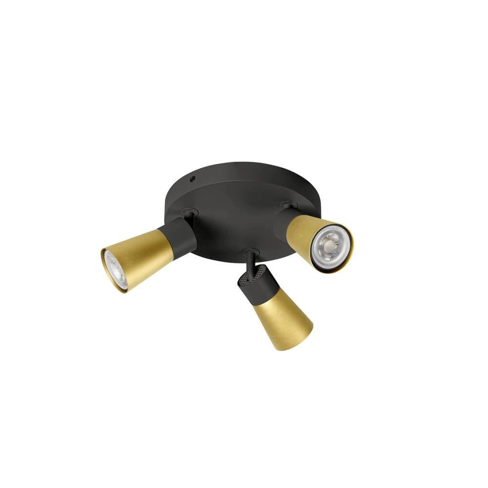 Round spotlight Puri 2.0 Cone black-gold 3-light SLV 4024163293891