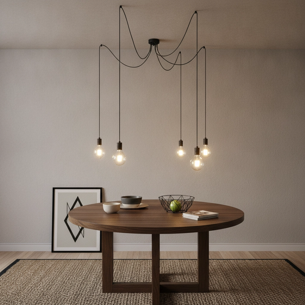 5-light pendant lamp Spin black