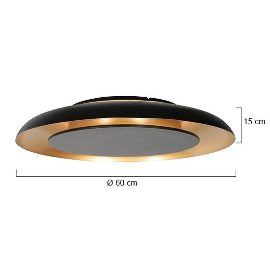 Modern ceiling lamp Golden Veil black with gold Steinhauer 8712746186772
