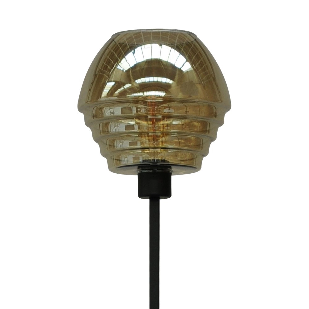 Floor lamp black Quinto Smoke with smoke striped glass Masterlight 8718121216485