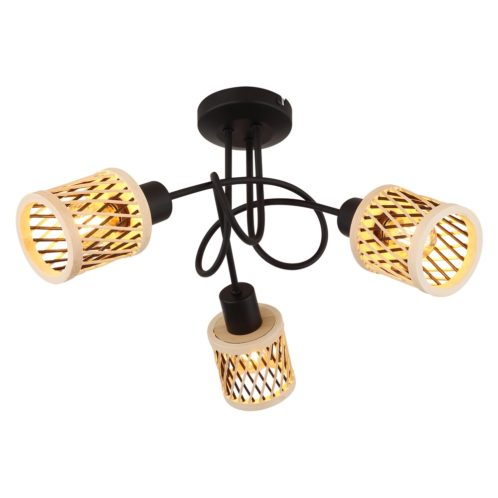 3-light ceiling lamp Mali Black