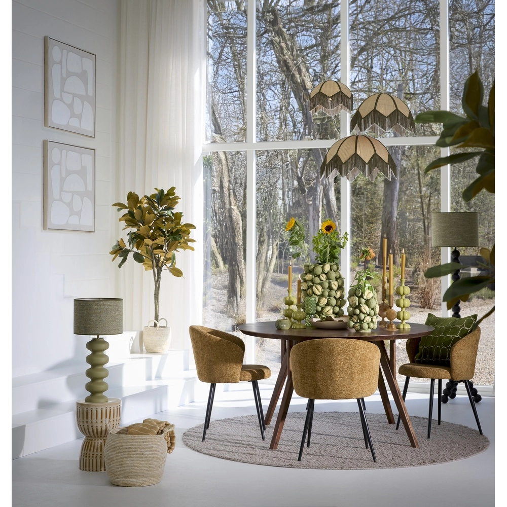 Ø 35cm pendant lamp Sulina raffia with greenery Light & Living 8717807762377
