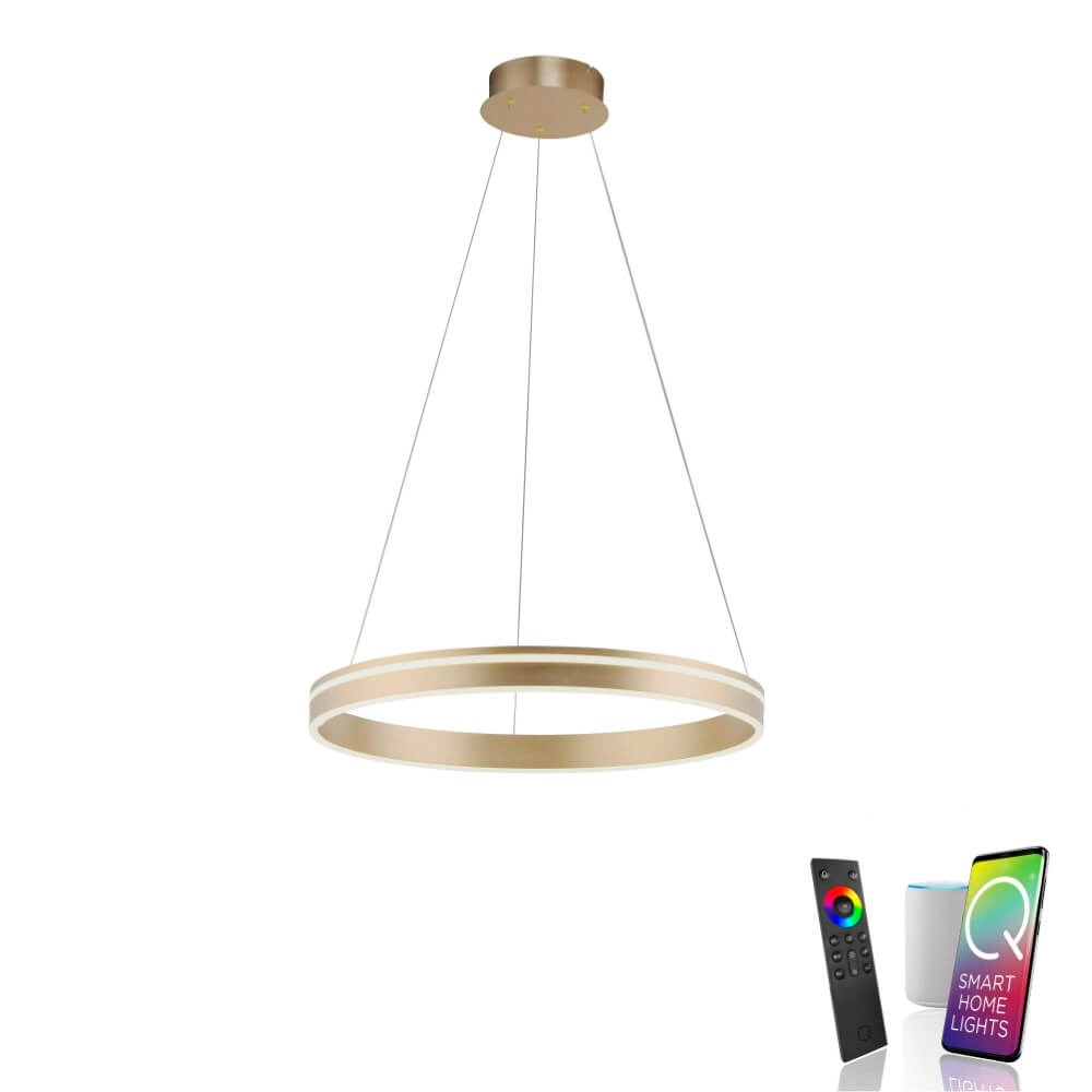 Design pendant lamp Q-Vito Ø 59cm brass Paul Neuhaus 4012248357767