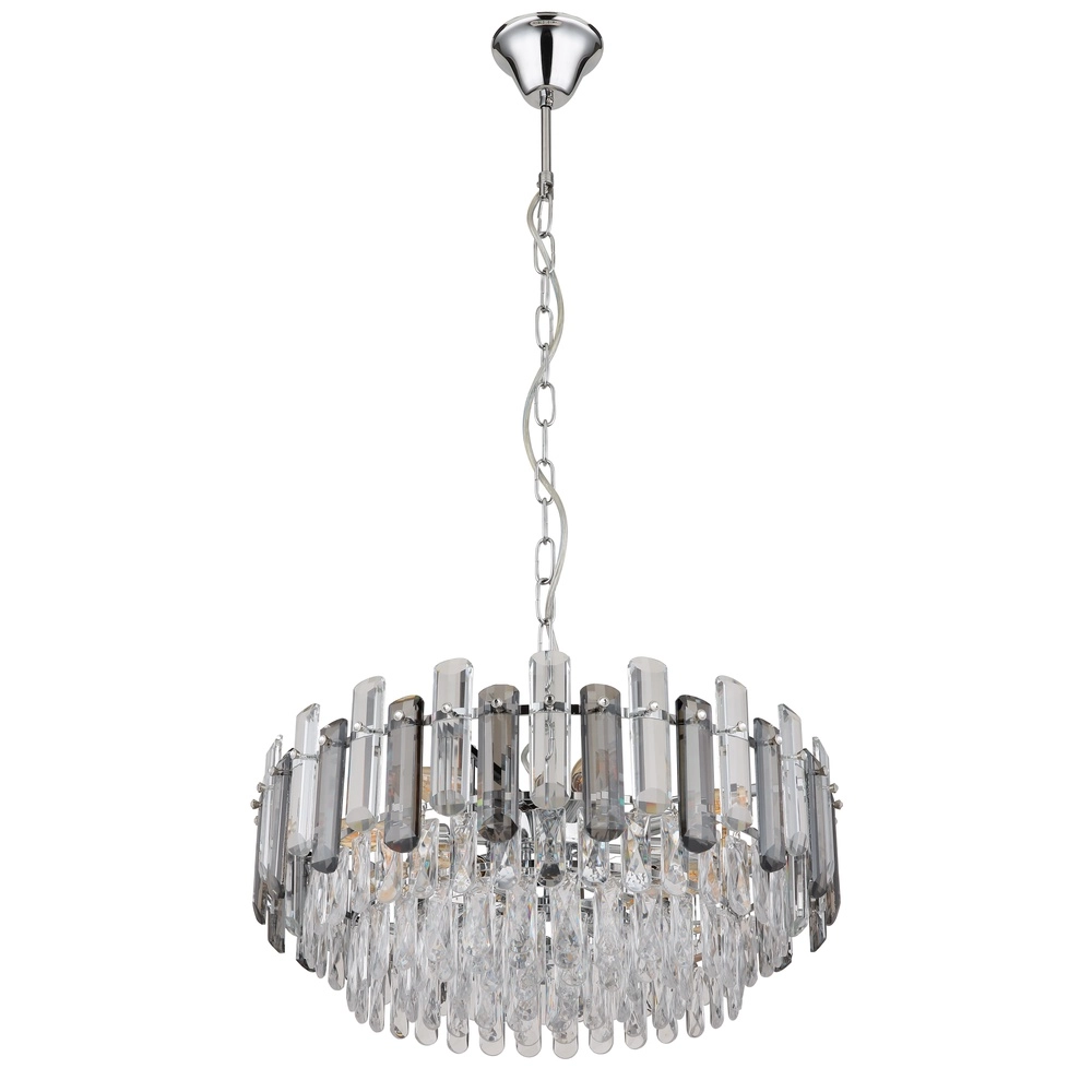 Chandelier Orgina chrome with crystal Globo 9007371487141