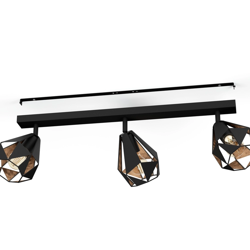 Black ceiling lamp Carlton 7 3L - with copper Eglo 9002759437176