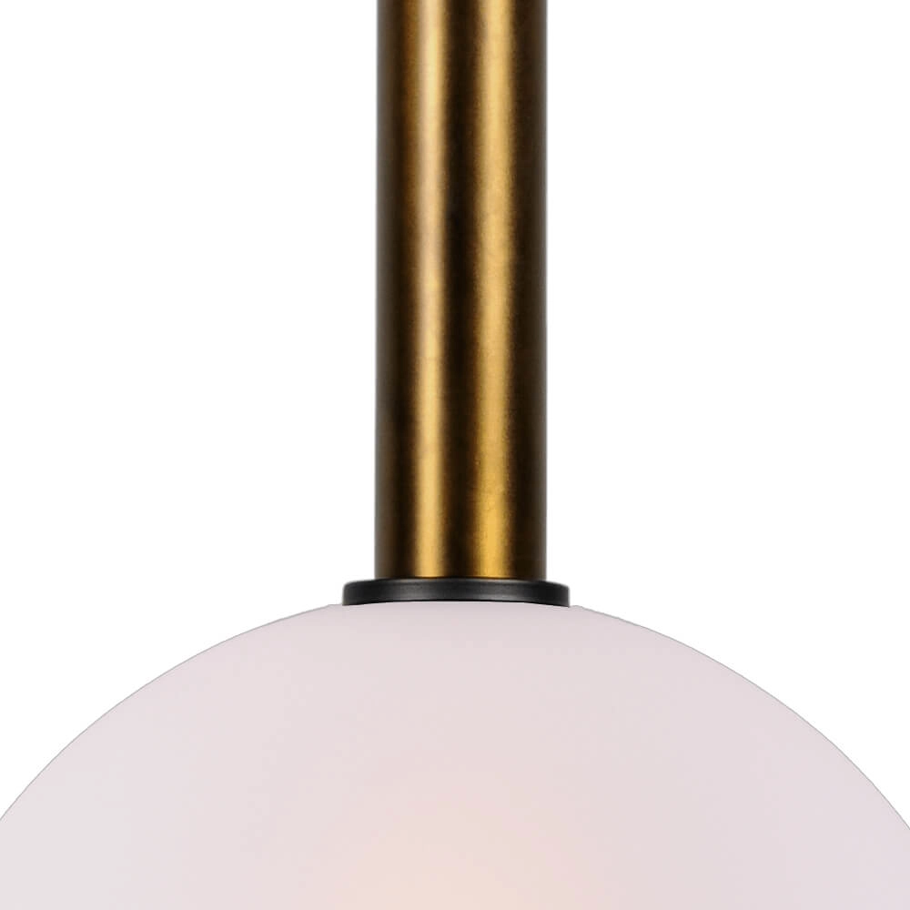 Hanging lamp Ø 30cm Bella 2 Antique brass with matt white glass Masterlight 8718121334141