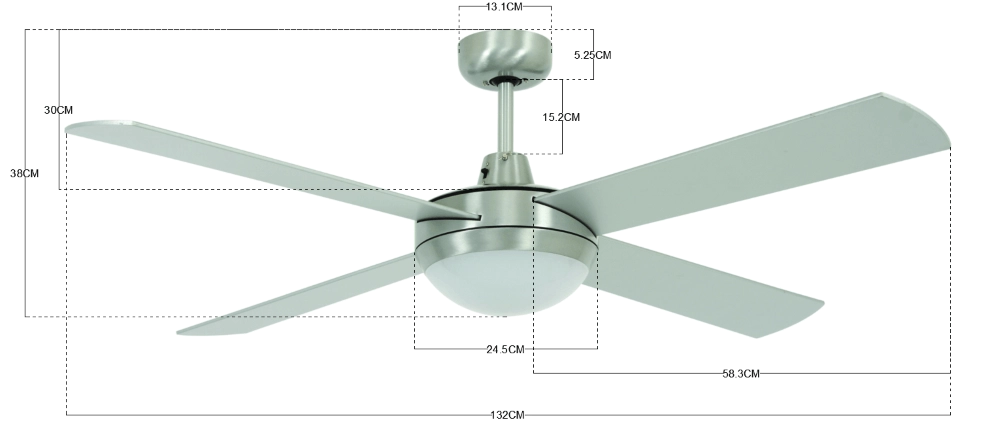Stainless steel ceiling fan Futura Mood Ø 132cm Beacon 9333509127840