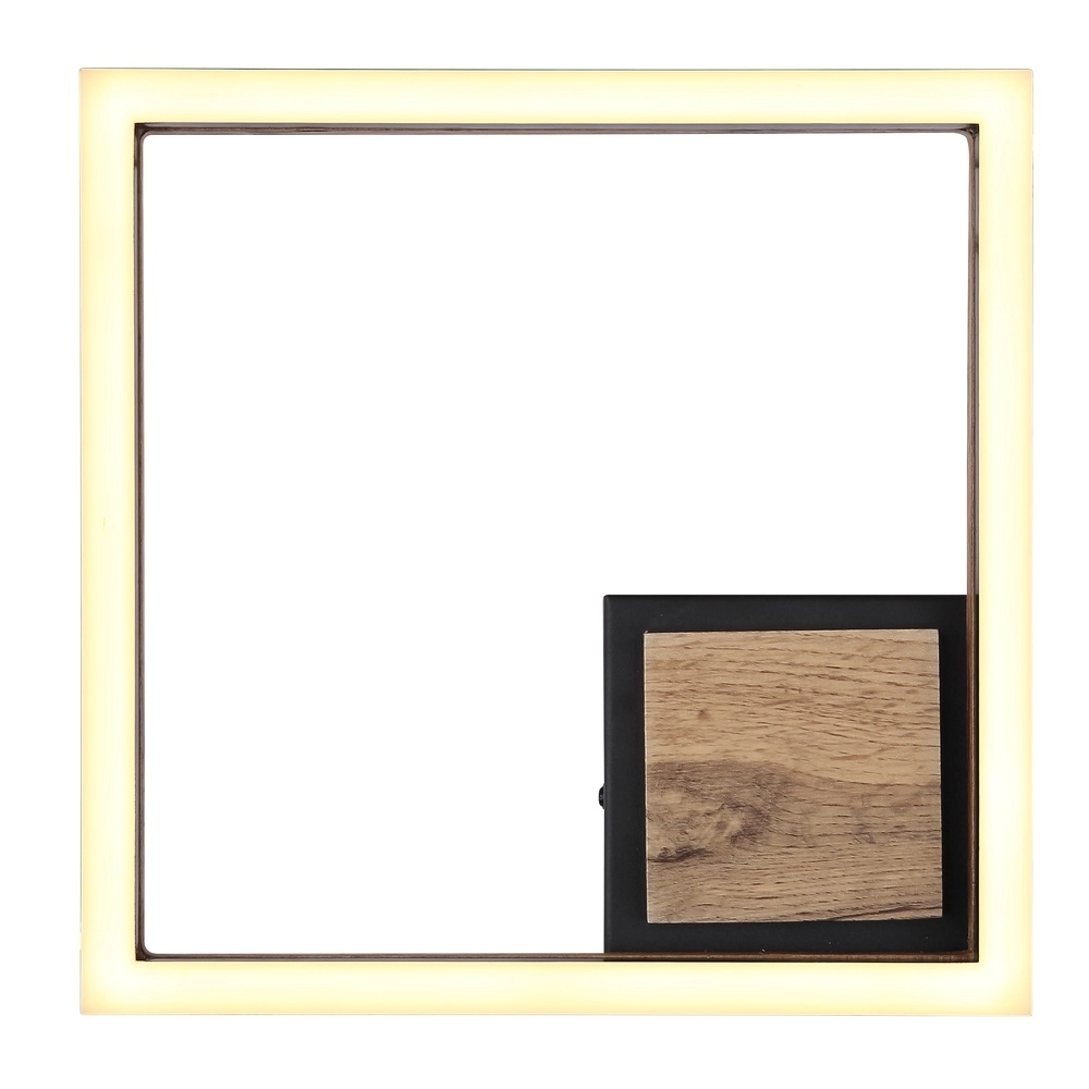 Ceiling lamp Beatrix Square black with wood Globo 9007371451401